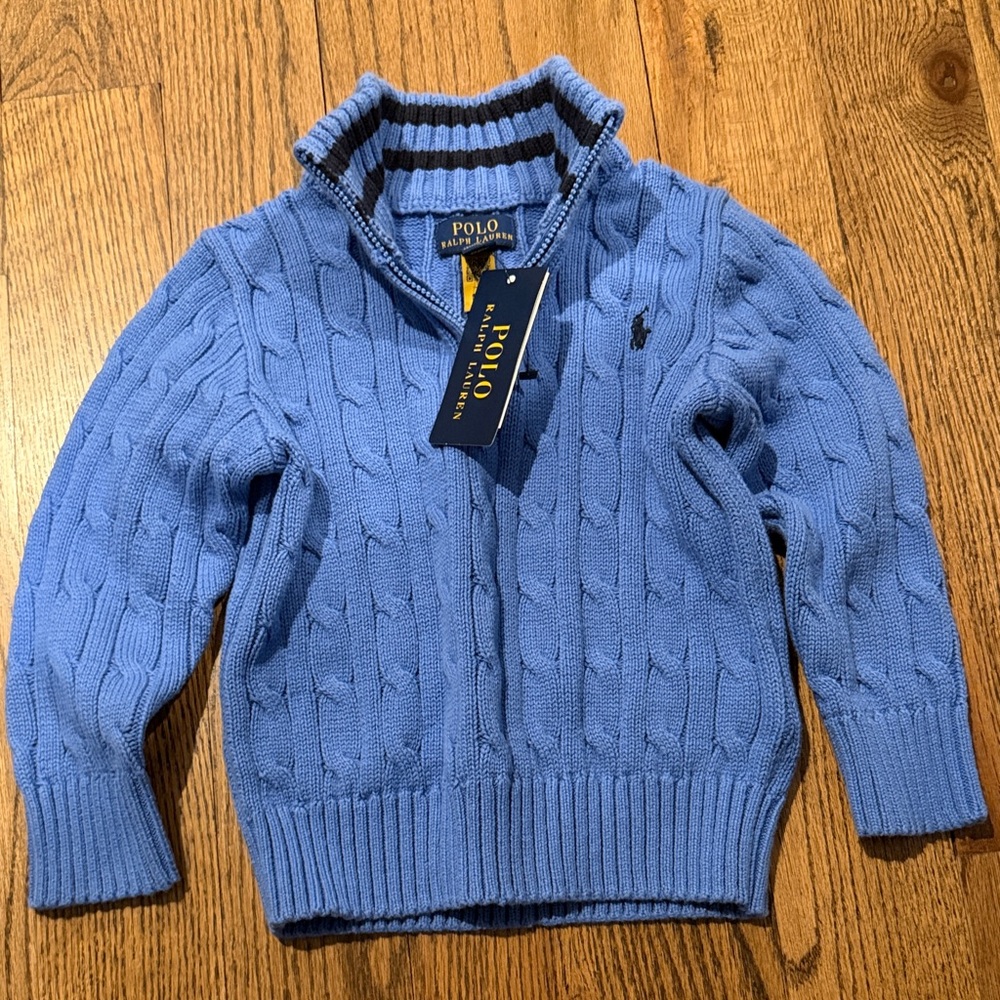 Polo Ralph Lauren Light Blue Cable Knit Pullover
